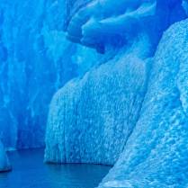 Deep blues wash over this ice labyrinth in Viedma Lake in Patagonia, Argentina.