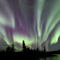 Amazing skycape of the Northern Lights in Yellowknife Canada.